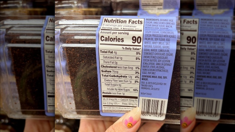 Ingredient list for Trader Joe's Sea Salted Brownie Bites