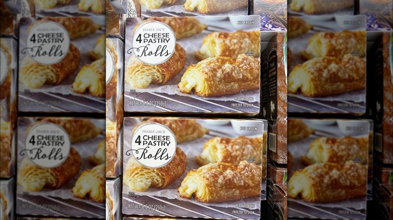 Gray boxes of cheese pastries