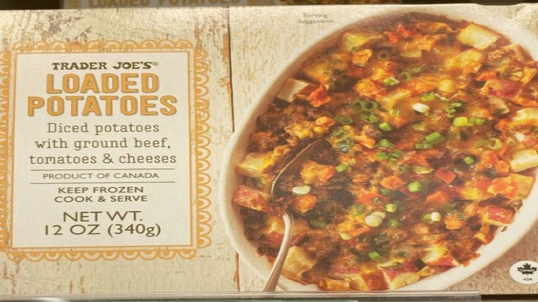 Packages of Trader Joe's loaded potatoes