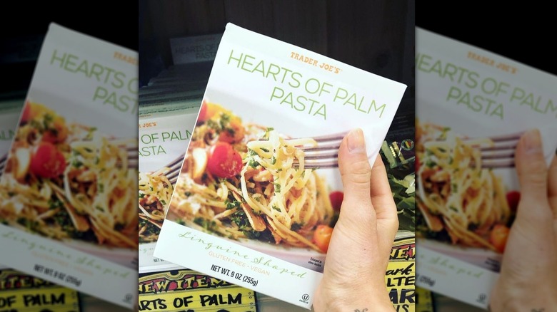 A box of Trader Joe's Hearts of Palm pasta