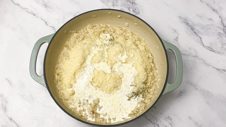 Risotto with cream and Parmesan