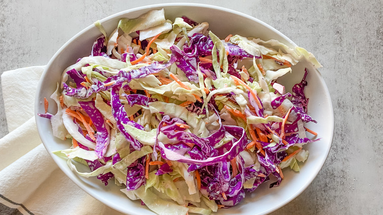 coleslaw in a bowl 