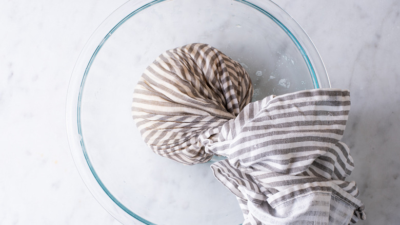 kitchen towel in bowl