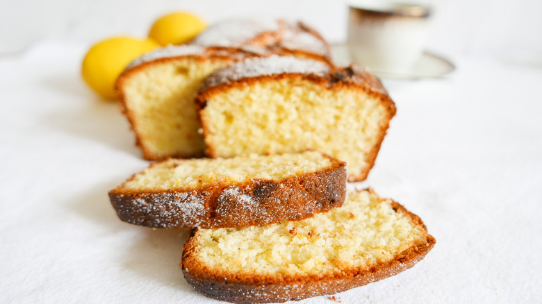 Madeira cake sliced 