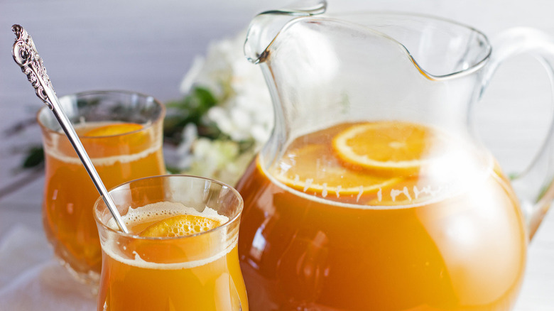 tea in glass pitcher