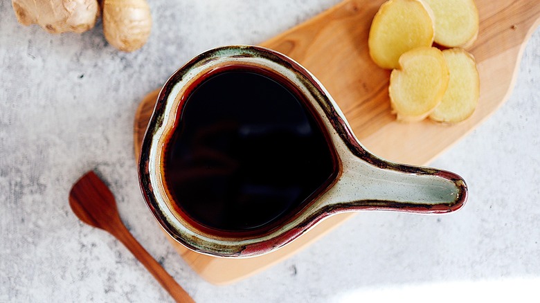 teriyaki sauce in serving bowl