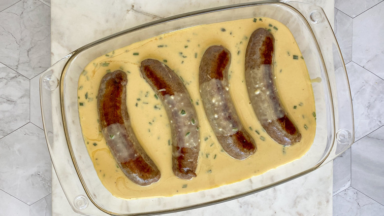 sausage in casserole dish