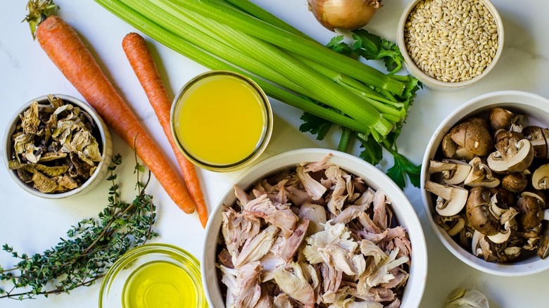 ingredients for turkey mushroom soup