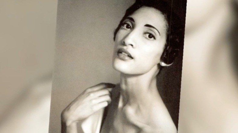 Carla Hall black and white modeling photo