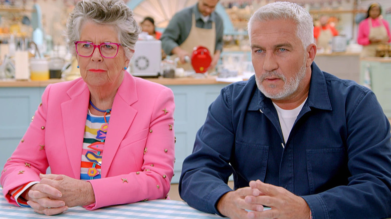 Prue Leith and Paul Hollywood sitting together