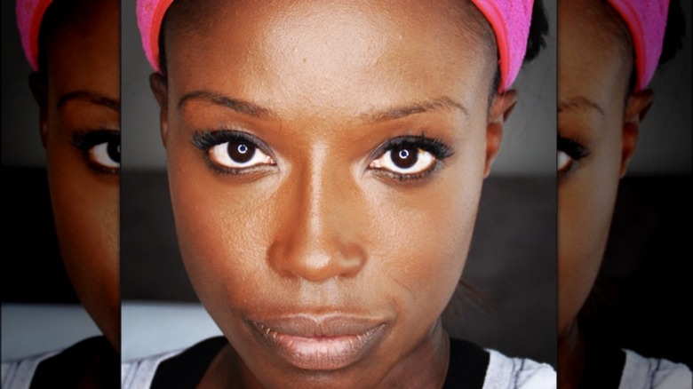 Lorraine Pascale wearing pink headband