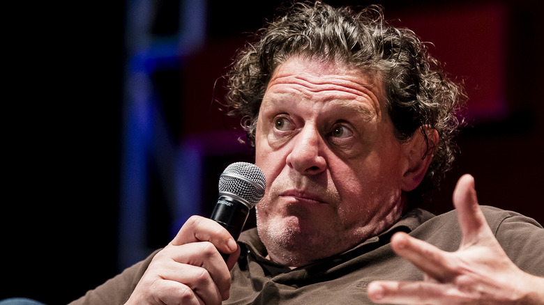 Marco Pierre White speaking at an event