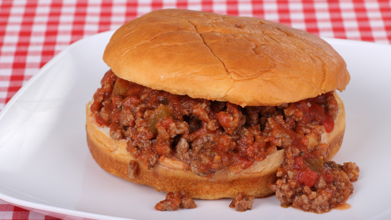 Sloppy joe on a plate