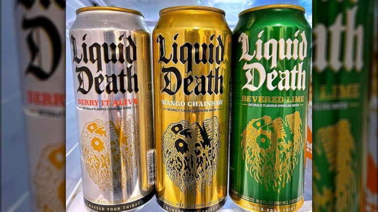 cans of Liquid Death