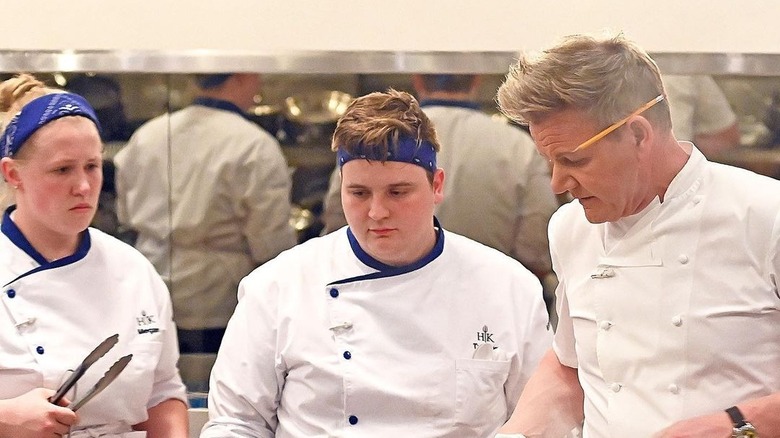 Gordon Ramsay and Trenton Garvey on Hell's Kitchen