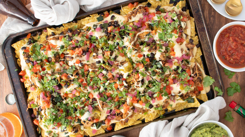 cheese pork bean nachos