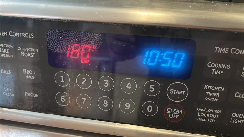 oven preheat setting display