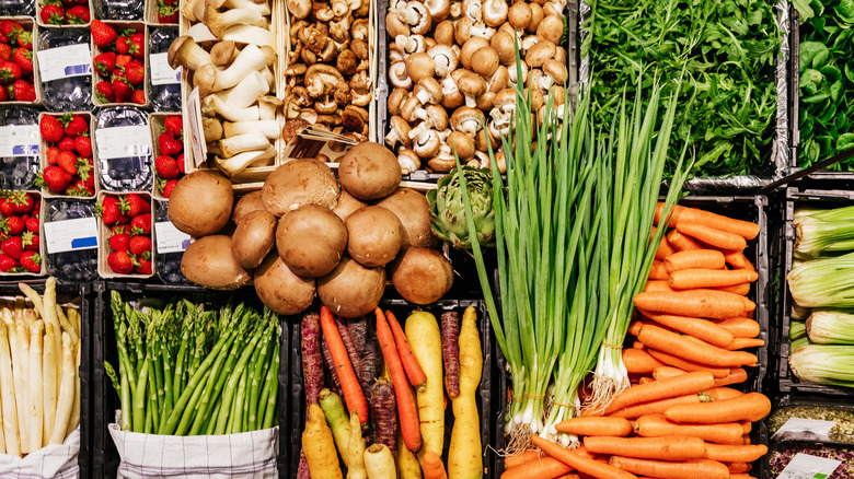 mix vegetables in a supermarket