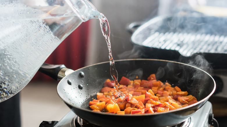 deglazing a pan