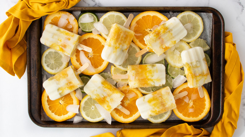 citrus yogurt popsicles