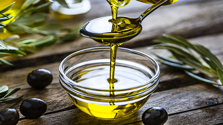 olive oil being poured