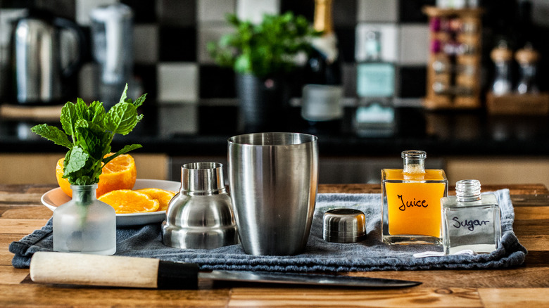 A home bar set-up