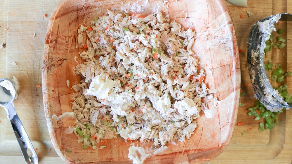 mayo added into tuna salad