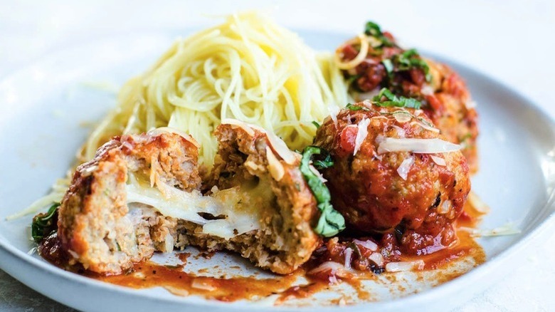 cheese-stuffed turkey meatballs