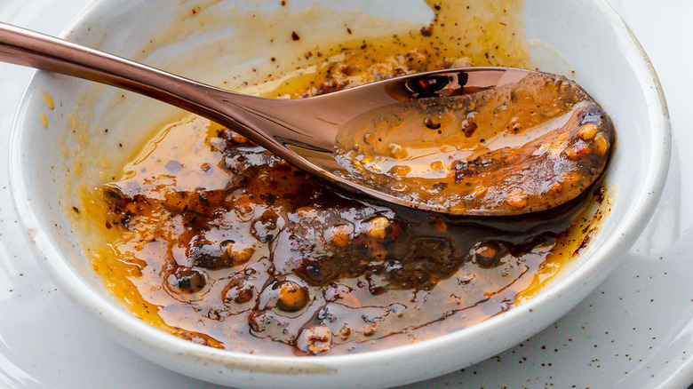 brown butter in white bowl