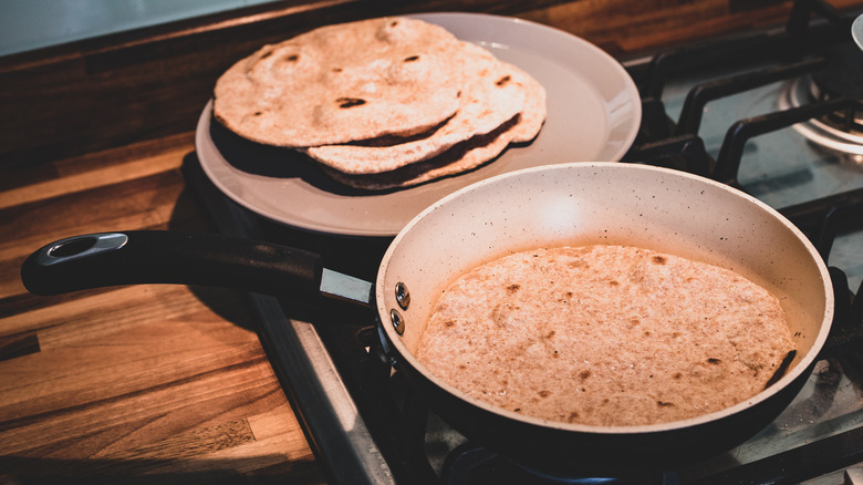 Tortilla in a pan