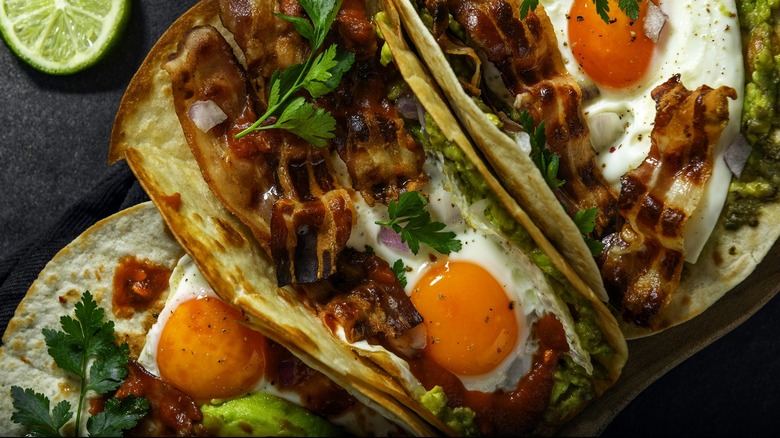 Fried egg breakfast tacos