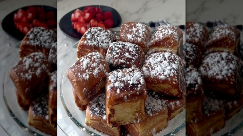 Plate of Hawaiian roll French toast