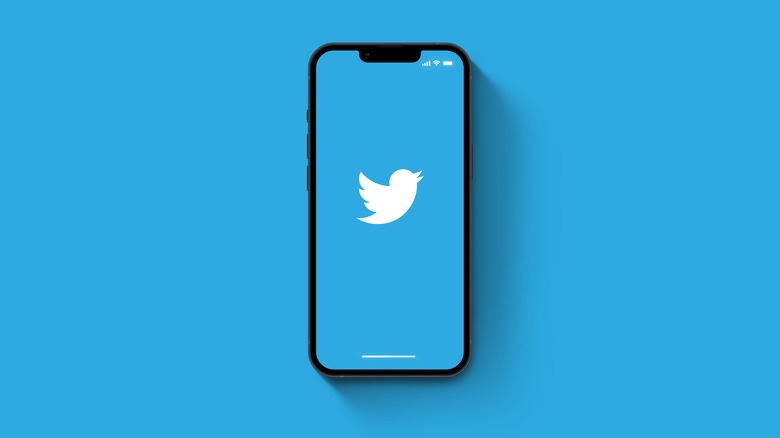 Cellphone with Twitter Landing Page