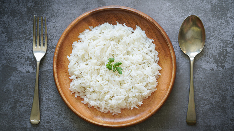 Bowl of cooked rice