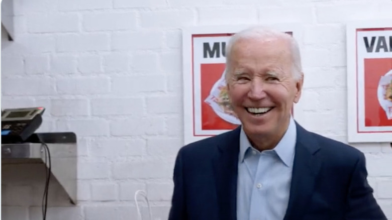 Joe Biden collecting his Mexican food