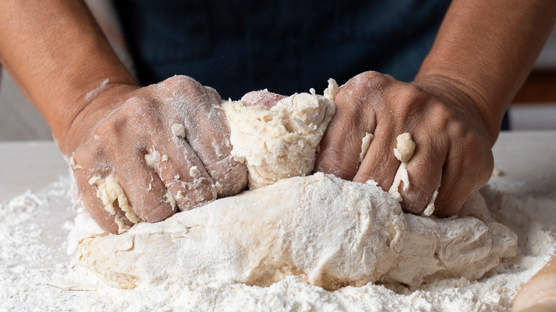 Floury bread dough 