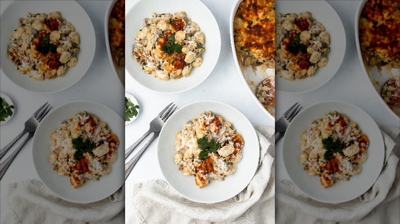 gnocchi with cheese and vegetables