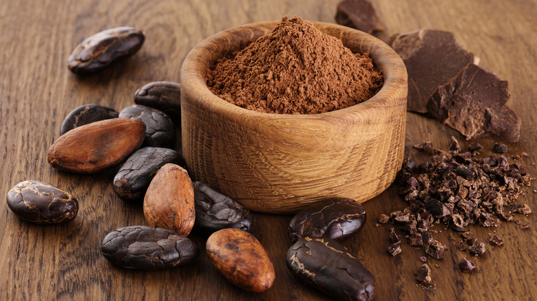 Cocoa powder and cocoa beans 