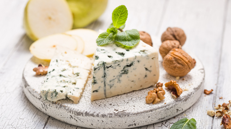 Gorgonzola on a plate