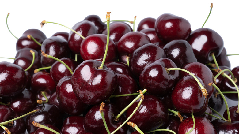 Kordia cherries against a white background