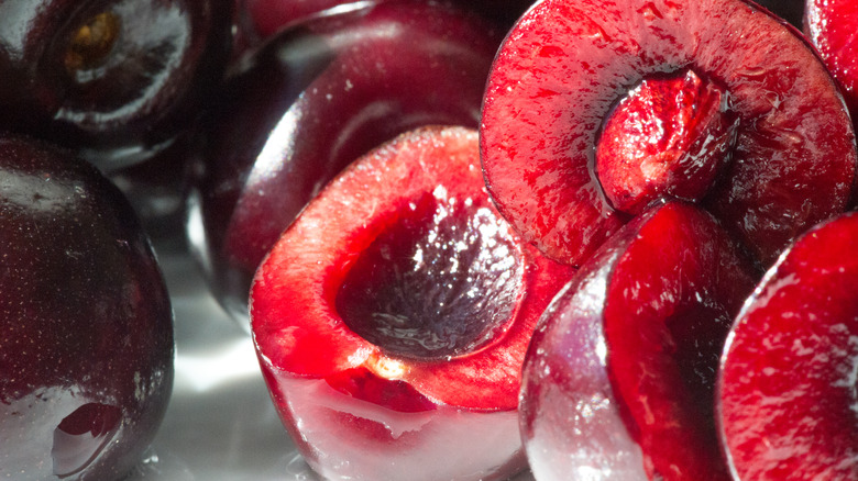 Cut Tulare cherries