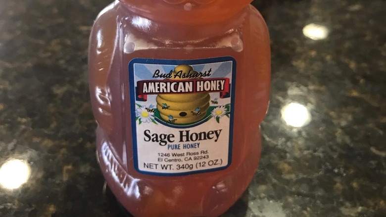 plastic bear bottle with sage honey