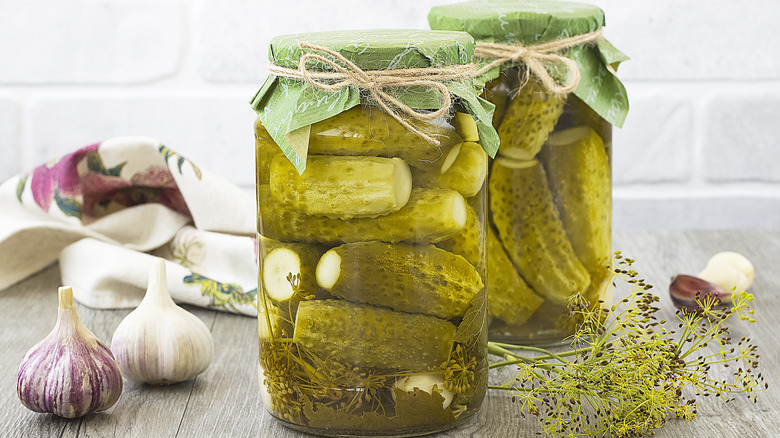 Pickles with garlic and dill