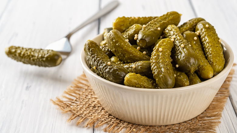 Bowl of gherkins