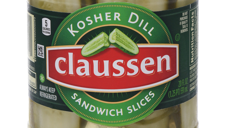 Jar of Claussen kosher dill pickles