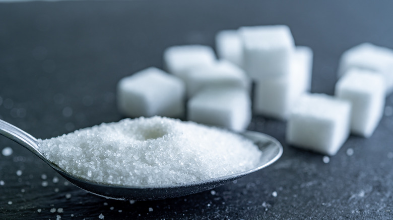 white sugar cubes