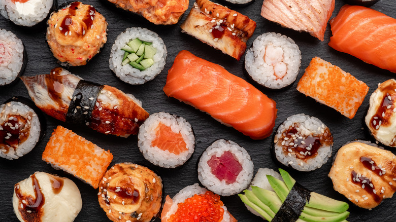 an assortment of sushi