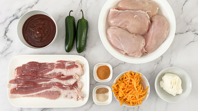ingredients for bacon-wrapped chicken