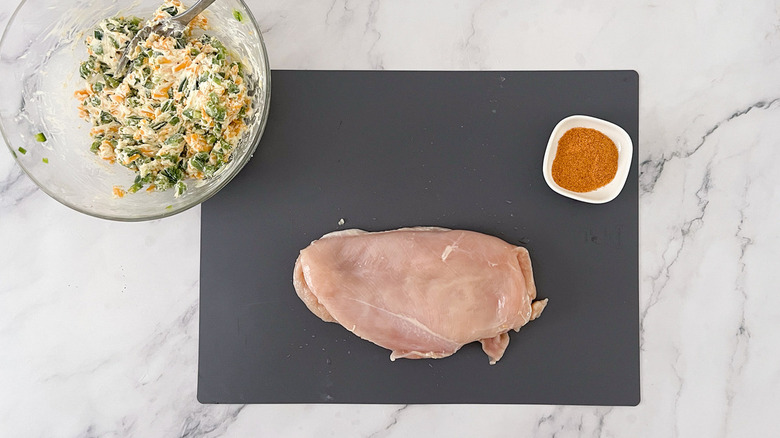 chicken breast filling and seasoning