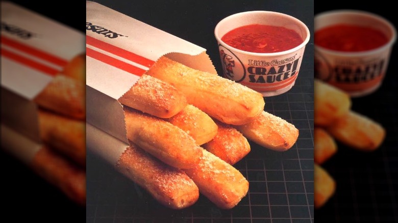 Little Caesars Crazy Sauce and breadsticks